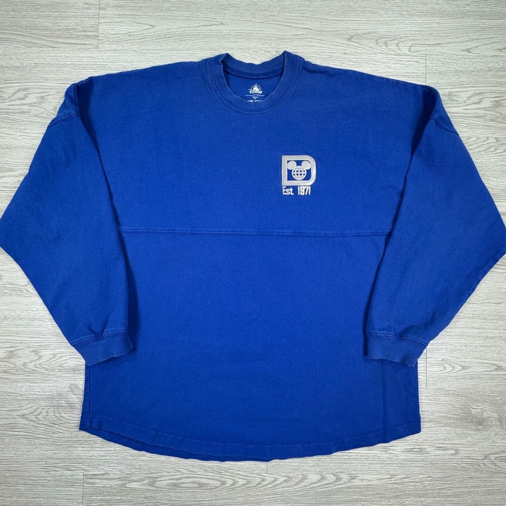 Disney Unisex Spirit Jersey Walt Disney World Blue Large Long Sleeve Puff Print